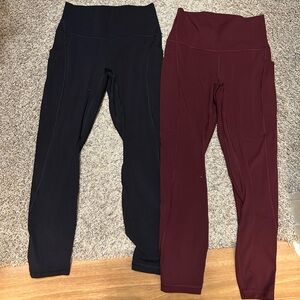 Lululemon Align Leggings Bundle in Garnet and Nightmoth, Size 8